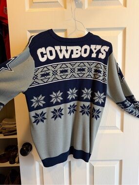 NFL Cowboys Navy and Gray Crewneck Sweater
